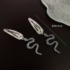 2pcs Silvery Hair Clip Snap Clip Y2K Hair Accessories