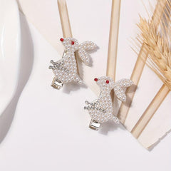 2pcs Pearl Rabbit Hair Clip Non-slip Side Clip Hair Accessory