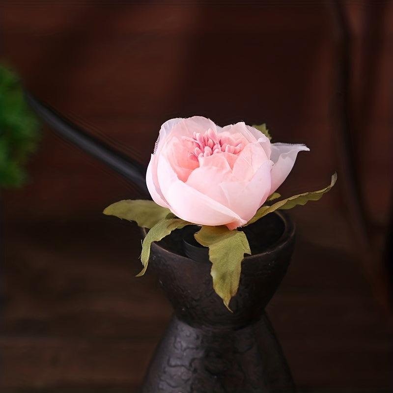 Chinese Style Flower Hairpin Wooden Hair Stick Ponytail Holder