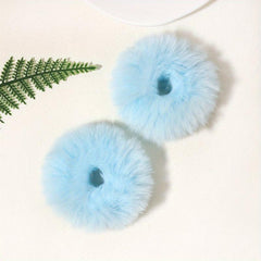 2pcs Fluffy Hair Rope Plush Hair Tie Ponytail Holder Winter Hair Accessories