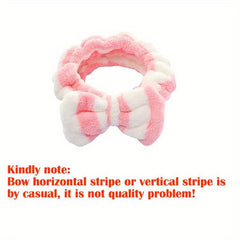 Soft Bow Headbands Coral Fleece Makeup Face Washing