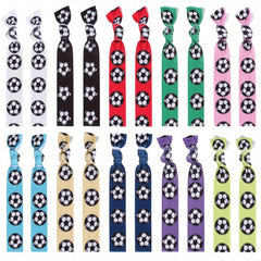 Soccer Pattern Ribbon Hair Ties Ponytail Holder Hair Accessories