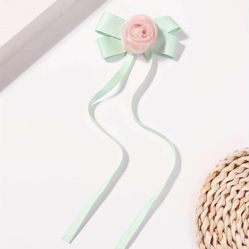 Rose Flower Hair Clip Ribbon Barrette Hair Slides Hair Decoration