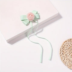 Rose Flower Hair Clip Ribbon Barrette Hair Slides Hair Decoration