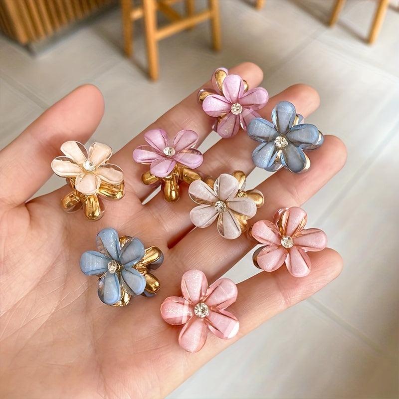 4pcs Flower & Rhinestone Hair Claw Hair Clip Headwear Hair Styling Accessories