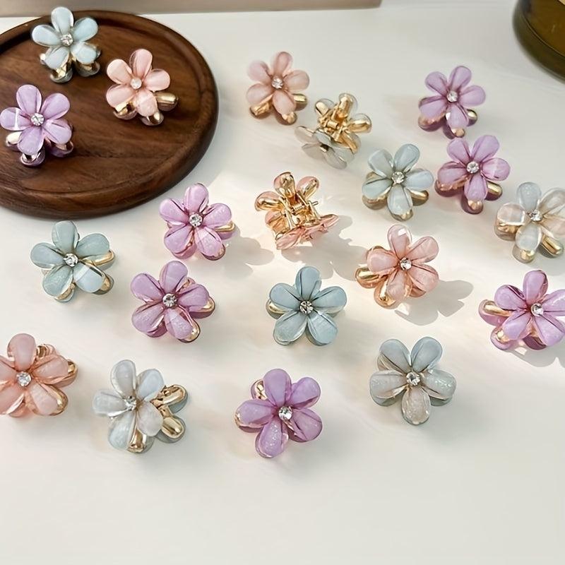 4pcs Flower & Rhinestone Hair Claw Hair Clip Headwear Hair Styling Accessories