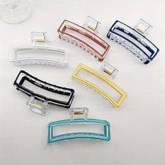 Enamel Painted Hairclip Plastic Hair Claw Hollow Hairclip