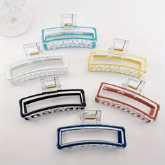 Enamel Painted Hairclip Plastic Hair Claw Hollow Hairclip