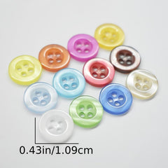 Colorful Translucent Shirt Buttons for Sewing Knitting and Craft Doll Buttons