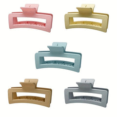 Matte Hollow Rectangle Hair Claws Shark Claw Solid Hair Accessories