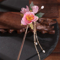 Chinese Style Hair Pin Flower Hair Stick With Pendant