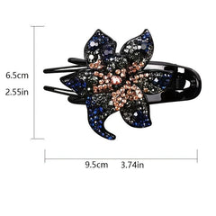 Rhinestone Hairpin Flower Hair Claw Clip Vintage Accessories