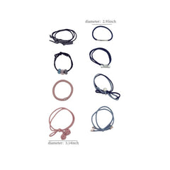 Faux Pearl Hair Rope Ponytail Hair Elastic Rubber Band Set