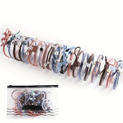 Faux Pearl Hair Rope Ponytail Hair Elastic Rubber Band Set