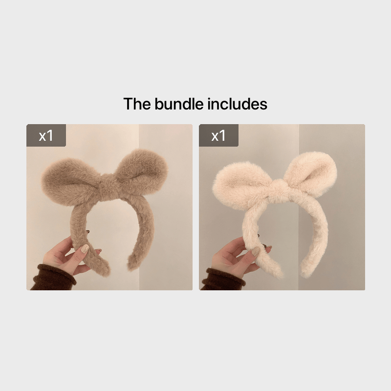 Plush Rabbit Ear Hairband Face Wash Headband Women's Hair Accessories