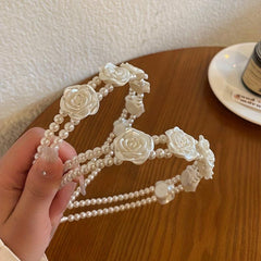 2pcs Retro Rose Faux Pearl Hairband Women's Hair Hoop Hair Accessories