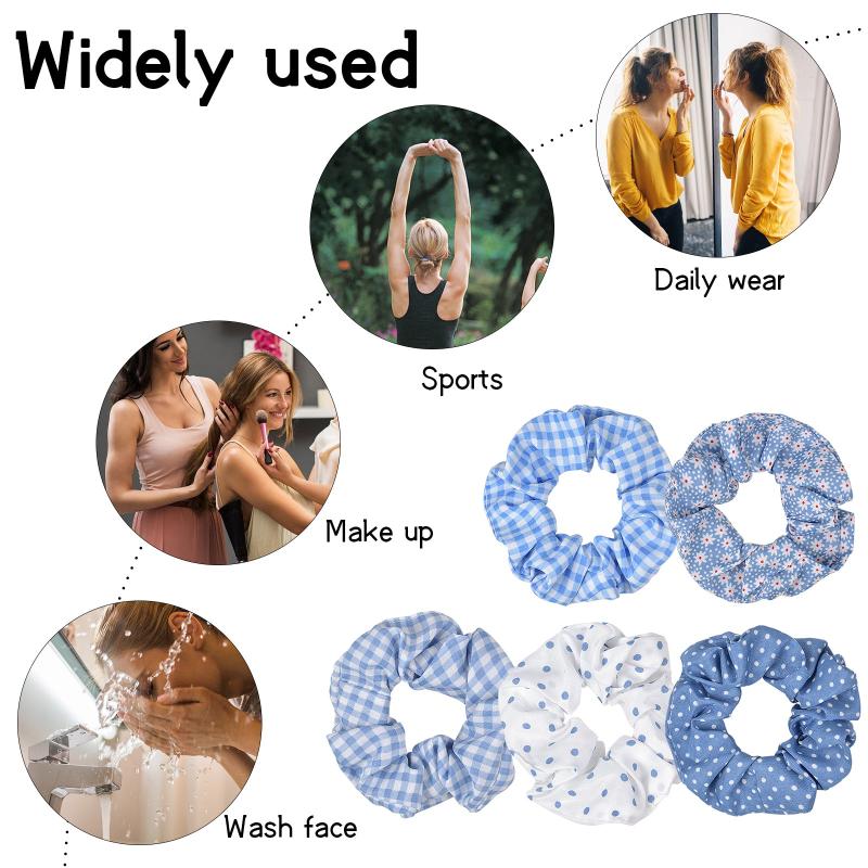 5pcs Hair Scrunchies Elastic Hair Bobbles Hair Ties Ponytail Holder