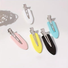 6pcs Solid Duck Billed Hair Clips Non-slip Bangs Clip Hair Accessories Set