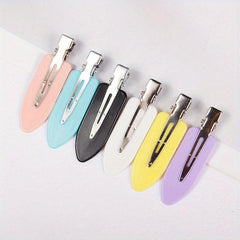6pcs Solid Duck Billed Hair Clips Non-slip Bangs Clip Hair Accessories Set
