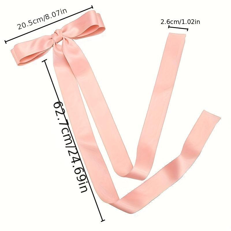 Long Streamer Bowknot Hair Clip Satin Bowknot Back Head Hair Clip