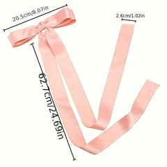 Long Streamer Bowknot Hair Clip Satin Bowknot Back Head Hair Clip