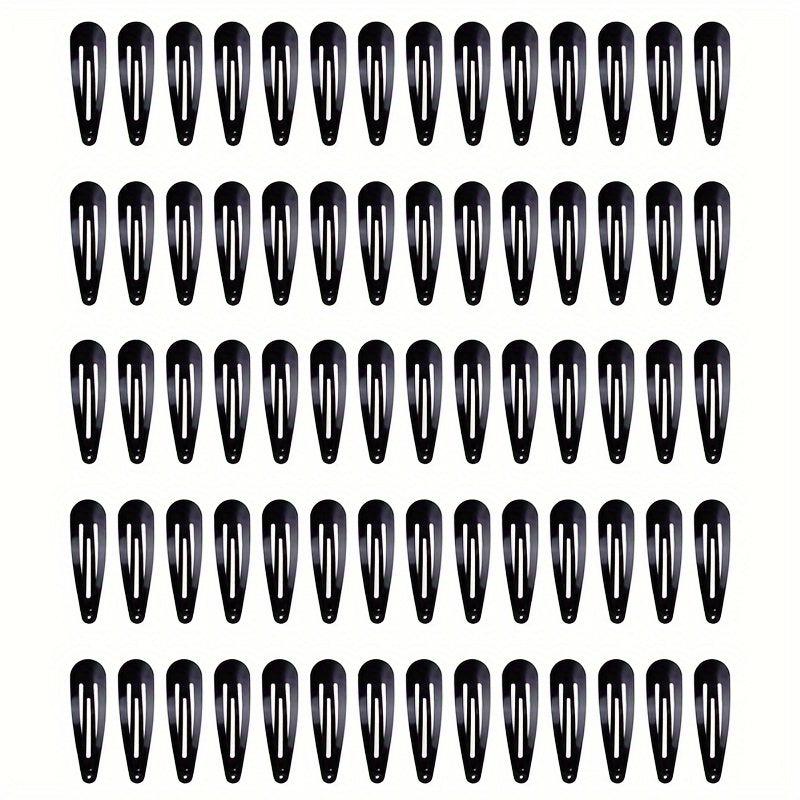 70Pcs Snap Hair Clips 5.08 Cm Barrettes Women Metal Hair Accessories