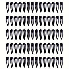 70Pcs Snap Hair Clips 5.08 Cm Barrettes Women Metal Hair Accessories