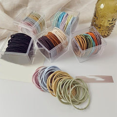 50pcs Hair Tie Elastic Hair Rope Female Hair Band Elastic Hair Ties