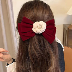 Camellia Vintage Hair Clip Hairpin Ponytail Holder