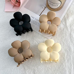 Frosted Hair Claw Flower Hair Claw Hollow Hair Clip For Ponytail Holder