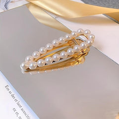 6pcs Rhinestone Pearl Hair Clip Bobby Pin Set Women's Head Jewelry