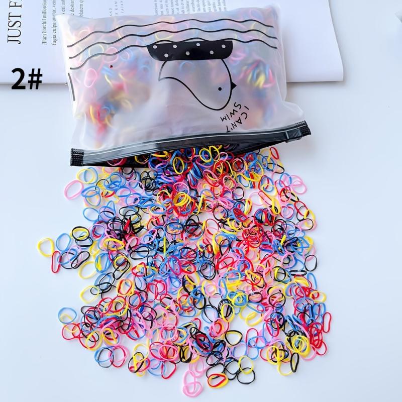 1000pcs Colorful Rubber Hair Ties for Women Girls