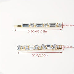 4pcs Rhinestone Hairpin Long Hair Clip for Women Girls