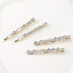 4pcs Rhinestone Hairpin Long Hair Clip for Women Girls