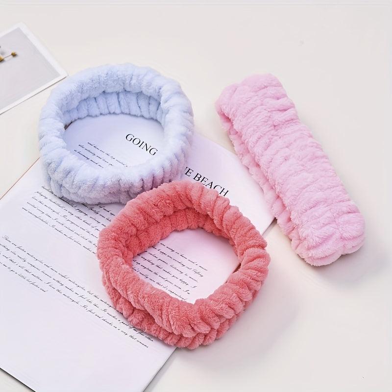 Plush Headband Turban for Face Washing & Makeup - Hair Band for Skincare