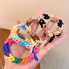 Multicolor Braided Hair Tie Bracelet Pride Month Hair Rope