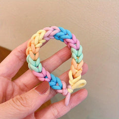 Multicolor Braided Hair Tie Bracelet Pride Month Hair Rope