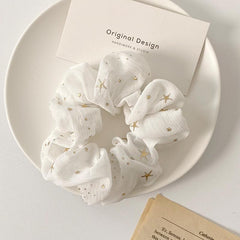 Golden Star Print Chiffon Hair Tie Accessories