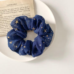 Golden Star Print Chiffon Hair Tie Accessories