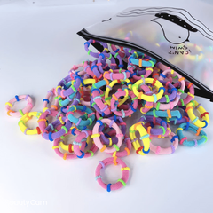 100pcs Candy Nylon Hair Elastics Ties Thick Stretchy Rubber Band for Girls Women