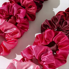 10pcs Solid Basic Scrunchie Hair Ring Smooth Texture Girls Hair Ring