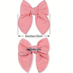 6pcs Solid Bow Hair Clips Candy Duckbill Hair Barrette Hair Slides Non Slip