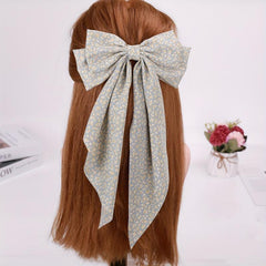 Floral French Barrette Hair Clip Long Tail Non Slip Decoration