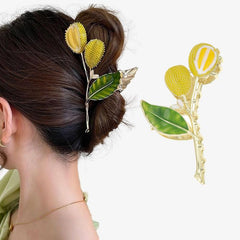 Metal Durian Branch Hair Claw Nonslip Ponytail Holder