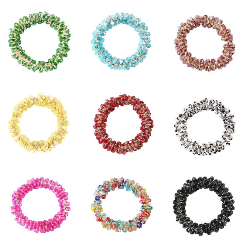 Rhinestone Hair Tie Elastic Ponytail Holder for Women Girls