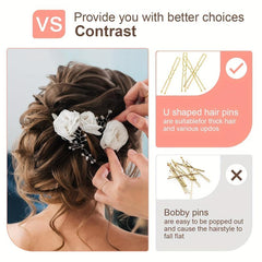 50 Pcs U-Shaped Hair Clip Bobby Pin for Women Girls Hair Styling