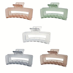 Frosted Hollow Rectangle Hair Claws for Girls Women Hair Accessories