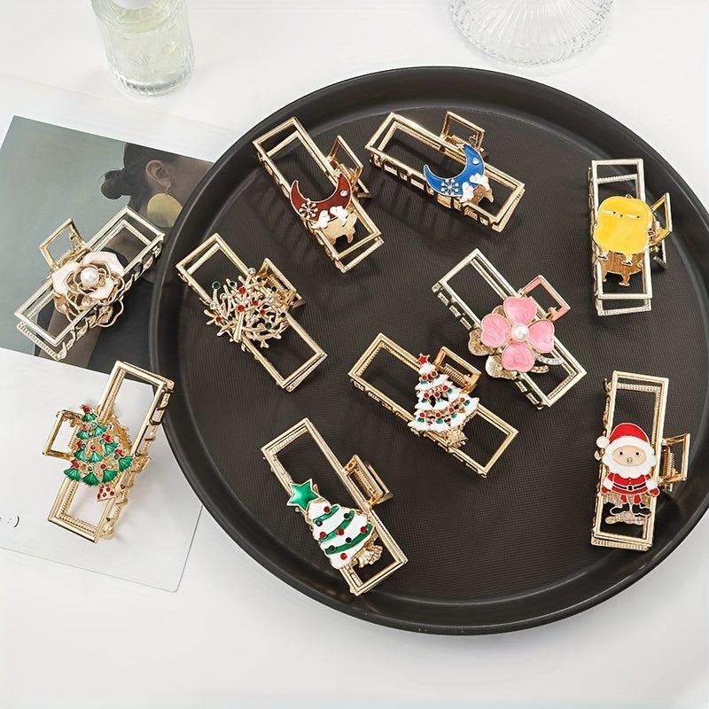 Christmas Series Hair Claw Hollow Metal Hair Claw Flower