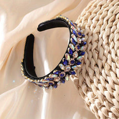Baroque Rhinestone Headband Glitter Hair Hoop For Women Bridal Wedding