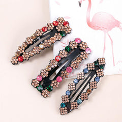 Rhinestone Snap Hair Clips Crystal Metal Hair Barrettes Wedding Hair Accessories